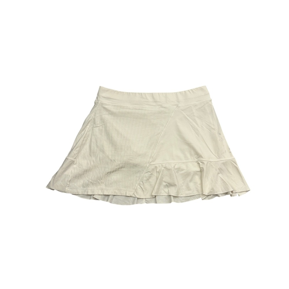 Sofibella Athletic Sexy Skort Womens Medium Cream Good Ruffle Ribbed Mixed Media